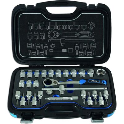 Laser Tools Go' Thru Set 28-delig 1/2" Drijving Laser Tools Go' Thru Set 28-delig 1/2" Drijving