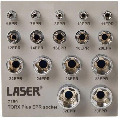 Laser Tools Model 7189 Epr Torx Plus Socket Set - 16pc Laser Tools Model 7189 Epr Torx Plus Socket Set - 16pc