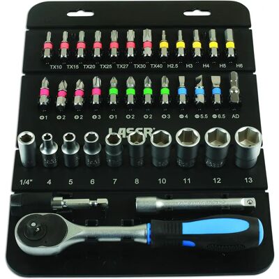 Laser Tools Ensemble de 37 pièces - Jeu de douilles et embouts 7310 - Publicité Laser Tools Ensemble de 37 pièces - Jeu de douilles et embouts 7310 - Publicité