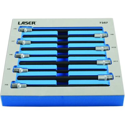 Juego de Bits Hexagonales Extra Largos Laser - 9 piezas - 7357 Juego de Bits Hexagonales Extra Largos Laser - 9 piezas - 7357