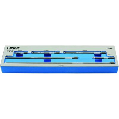 Juego de barras de extensión Laser Tools 1/4"D 6 pzs Juego de barras de extensión Laser Tools 1/4"D 6 pzs