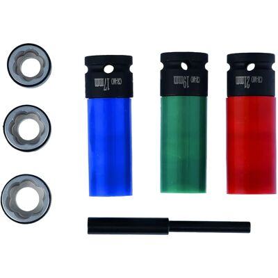 Juego de 7 piezas de extractores de tuercas y pernos de rueda - Juego de 7 piezas Juego de 7 piezas de extractores de tuercas y pernos de rueda - Juego de 7 piezas