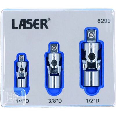 Laser Tools Universal Joint Set Spring Loaded 3pc - Universal Joint Set Laser Tools Universal Joint Set Spring Loaded 3pc - Universal Joint Set