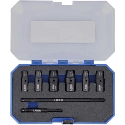 Laser Tools 8905 - Jeu de douilles - Paroi fine - Double extrémité Laser Tools 8905 - Jeu de douilles - Paroi fine - Double extrémité