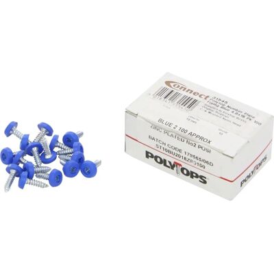 Connect Blue Number Plate Screw - Pack 100 - Number Plate Type Connect Blue Number Plate Screw - Pack 100 - Number Plate Type