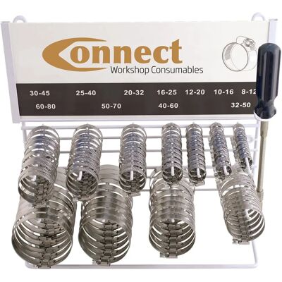 Connect 31709 Hose Clip Rack - Hose Clip Driver - 110pc Connect 31709 Hose Clip Rack - Hose Clip Driver - 110pc