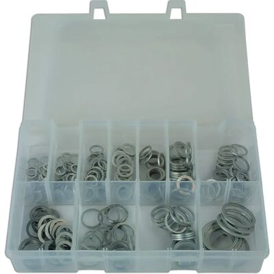 Caja de arandelas de aluminio surtidas Connect - 260 piezas - M6 a M22 Caja de arandelas de aluminio surtidas Connect - 260 piezas - M6 a M22