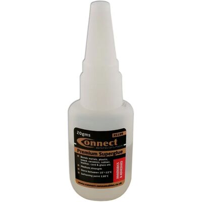 Connect Superglue Premium - Métal, Plastique, Bois, Verre, 20g - Publicité Connect Superglue Premium - Métal, Plastique, Bois, Verre, 20g - Publicité