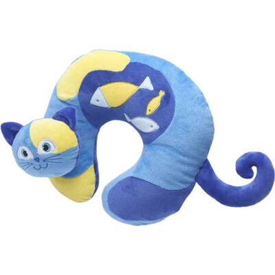 Travel Blue - Sleepy Cat - Bleu - Non gonflable - Oreiller - Publicité Travel Blue - Sleepy Cat - Bleu - Non gonflable - Oreiller - Publicité