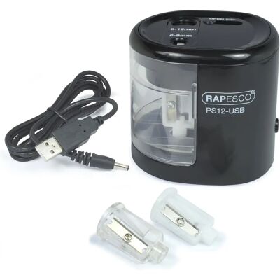 Rapesco 1449 PS12-USB Pencil Sharpener - Schwarz Rapesco 1449 PS12-USB Pencil Sharpener - Schwarz