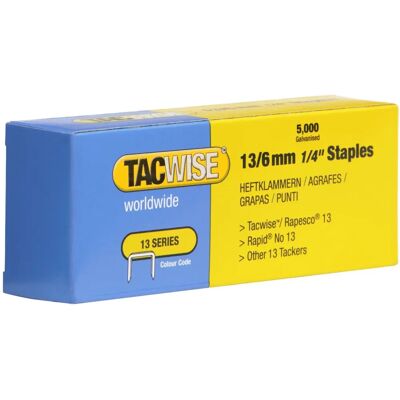 Tacwise Modell 13/6 mm Heftklammern - Hochwertige Verzinkte Oberfläche Tacwise Modell 13/6 mm Heftklammern - Hochwertige Verzinkte Oberfläche