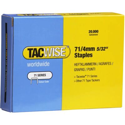 Tacwise Modello 0365 Graffe Zincate - 4mm - Tipo 71 - Tappezzeria Tacwise Modello 0365 Graffe Zincate - 4mm - Tipo 71 - Tappezzeria