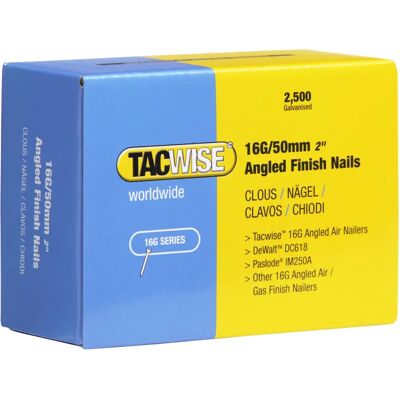 Tacwise TAC0772 16G Angled Finish Nails - 50mm Tacwise TAC0772 16G Angled Finish Nails - 50mm