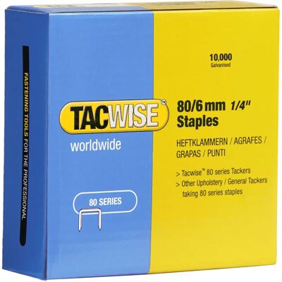 Tacwise 0381 Punti Zincati 80/6mm - Punti per Pistola Tacwise 0381 Punti Zincati 80/6mm - Punti per Pistola