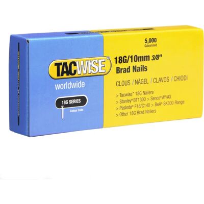 Tacwise 0392 18G Nägel – 10mm verzinkt, 5000 Stück Tacwise 0392 18G Nägel – 10mm verzinkt, 5000 Stück