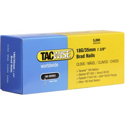 Tacwise 0399 Nägel - 18G / 35mm - Verzinkt - Packung 5000 Tacwise 0399 Nägel - 18G / 35mm - Verzinkt - Packung 5000