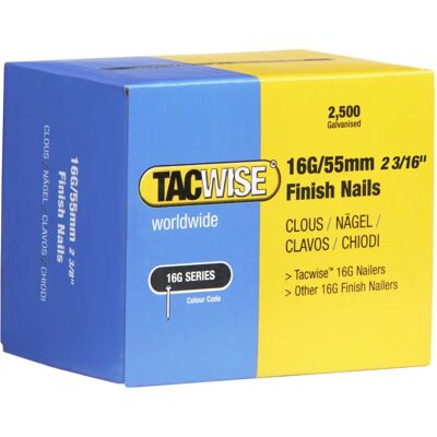 Clous de finition galvanisés Tacwise 0299 - 55mm, Pack de 2500 Clous de finition galvanisés Tacwise 0299 - 55mm, Pack de 2500