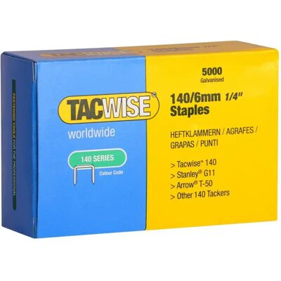Clips galvanizados Tacwise 140/6 A5000 - Caixa com 5.000 Clips galvanizados Tacwise 140/6 A5000 - Caixa com 5.000