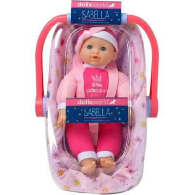 Dolls World Isabella Poupée et Siège Auto - Ensemble de Poupée et Siège - Publicité Dolls World Isabella Poupée et Siège Auto - Ensemble de Poupée et Siège - Publicité
