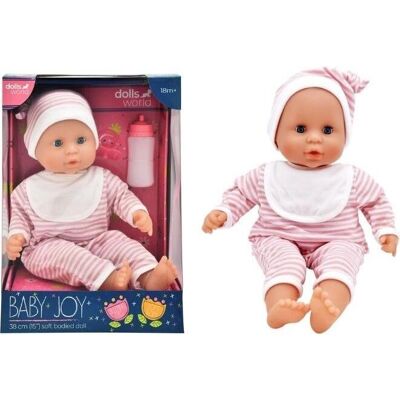 Dolls World Lalka Baby Joy - Poupée rayée de 38cm - Poupée - Publicité Dolls World Lalka Baby Joy - Poupée rayée de 38cm - Poupée - Publicité