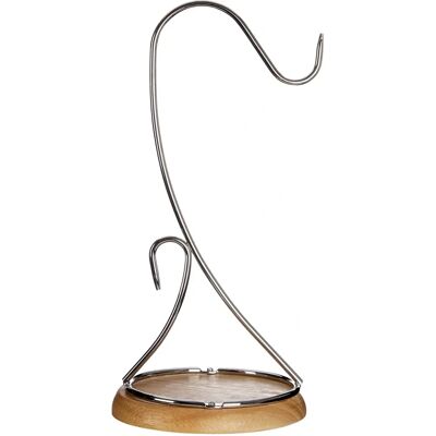 Porte-banane en Chrome avec Base en Bois de Premier Housewares Porte-banane en Chrome avec Base en Bois de Premier Housewares