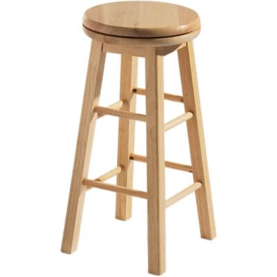 Premier Housewares Hevea Wood Swivel Bar Stool - Bar Stool Premier Housewares Hevea Wood Swivel Bar Stool - Bar Stool