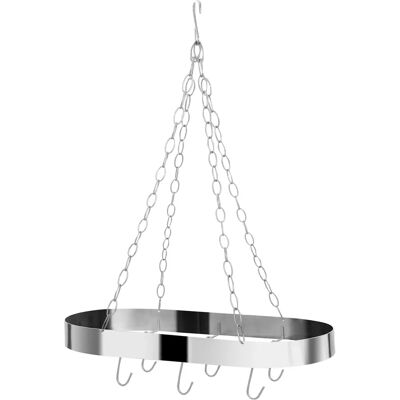Premier Housewares Matt Chrome Oval Ceiling Rack - Ceiling Mount Premier Housewares Matt Chrome Oval Ceiling Rack - Ceiling Mount