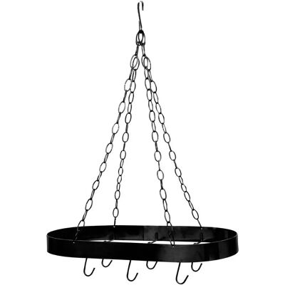 Premier Housewares Matt Black Oval Ceiling Rack - Storage Rack Premier Housewares Matt Black Oval Ceiling Rack - Storage Rack