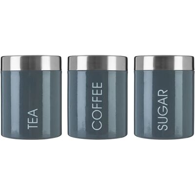 Premier Housewares - Set di 3 contenitori di stoccaggio - Grigio Premier Housewares - Set di 3 contenitori di stoccaggio - Grigio