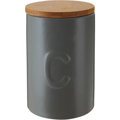 Premier Housewares Contenitore Grigio Chiaro - Coperchio in Bambù - Contenitore Premier Housewares Contenitore Grigio Chiaro - Coperchio in Bambù - Contenitore