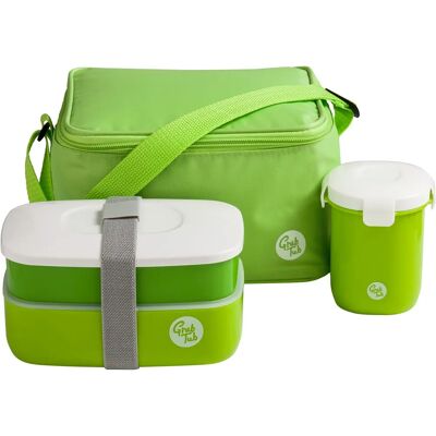 Premier Housewares Boîte à Lunch Verte 3Pièces - Étanche Premier Housewares Boîte à Lunch Verte 3Pièces - Étanche