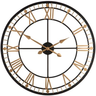 Premier Housewares Black and Gold Metal Wall Clock - Wall Clock Premier Housewares Black and Gold Metal Wall Clock - Wall Clock