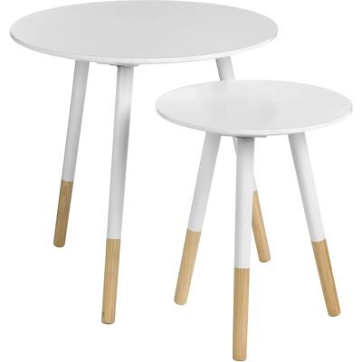 Premier Housewares White Round Side Tables - Set of 2 Premier Housewares White Round Side Tables - Set of 2