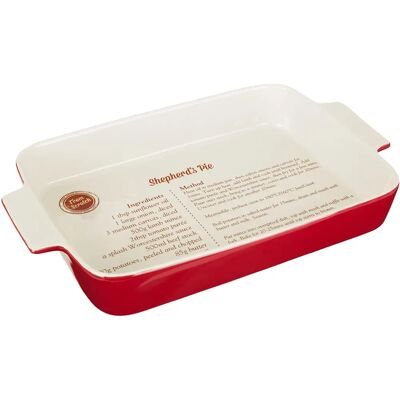 Premier Housewares Plat à Four en Pierre Rouge 3,2L - Plat de Cuisson avec Poignées Premier Housewares Plat à Four en Pierre Rouge 3,2L - Plat de Cuisson avec Poignées