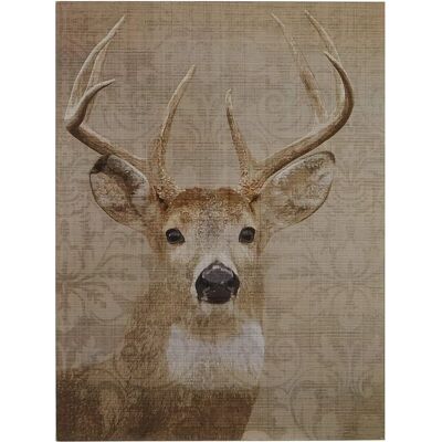 Premier Housewares Stag Damask Wall Plaque - Brown - Wall Art Premier Housewares Stag Damask Wall Plaque - Brown - Wall Art
