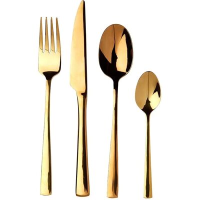 Premier Housewares Avie Glow 16 Piece Gold Cutlery Set - Cutlery Set Premier Housewares Avie Glow 16 Piece Gold Cutlery Set - Cutlery Set