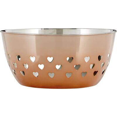 Premier Housewares Bol en acier inoxydable or rose avec motif cœur - Bol Premier Housewares Bol en acier inoxydable or rose avec motif cœur - Bol