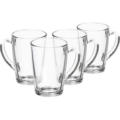 Premier Housewares Tazas de Vidrio Claras y Resistentes - Set de 4 Premier Housewares Tazas de Vidrio Claras y Resistentes - Set de 4