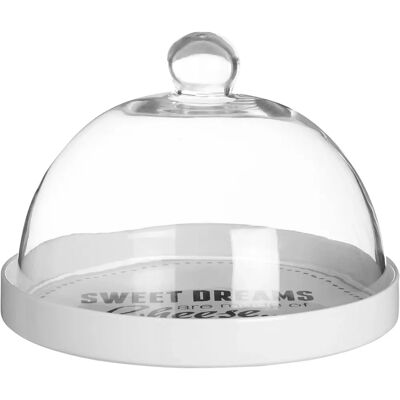 Premier Housewares White Cheese Board with Glass Dome - Cheese Board Premier Housewares White Cheese Board with Glass Dome - Cheese Board