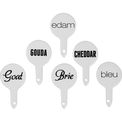Premier Housewares Marqueurs à fromage - Set de 6 - Design moderne Premier Housewares Marqueurs à fromage - Set de 6 - Design moderne