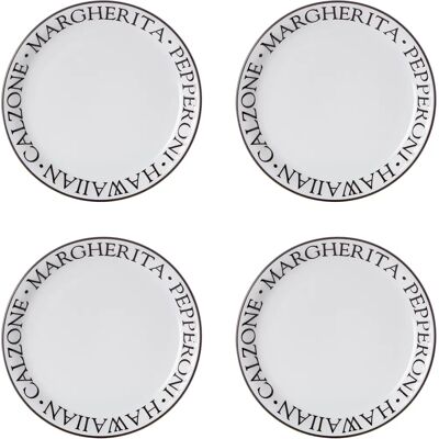 Premier Housewares Set di 4 Piatti per Pizza in Bianco e Nero - Piatti per Pizza Premier Housewares Set di 4 Piatti per Pizza in Bianco e Nero - Piatti per Pizza