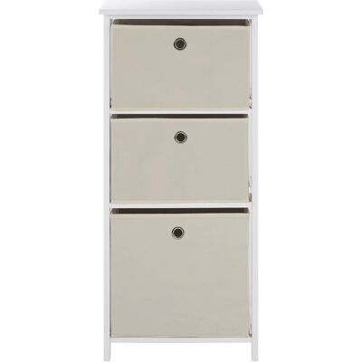 Premier Housewares Lindo 3 Natural Fabric Drawers Cabinet - Cabinet Premier Housewares Lindo 3 Natural Fabric Drawers Cabinet - Cabinet