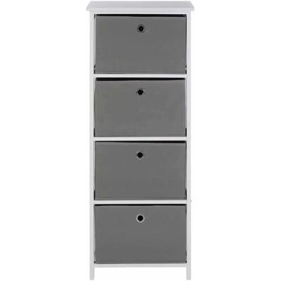 Premier Housewares Lindo 4 Grey Fabric Drawers Cabinet - Cabinet Premier Housewares Lindo 4 Grey Fabric Drawers Cabinet - Cabinet