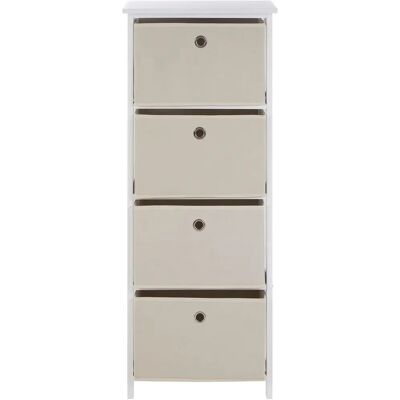 Premier Housewares Lindo 4 Natural Fabric Drawers Cabinet - Cabinet Premier Housewares Lindo 4 Natural Fabric Drawers Cabinet - Cabinet