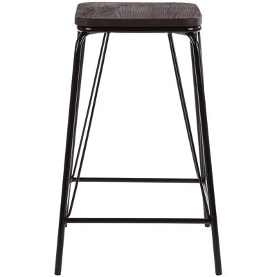 Premier Housewares Sleek Black Metal and Elm Wood Stool Premier Housewares Sleek Black Metal and Elm Wood Stool