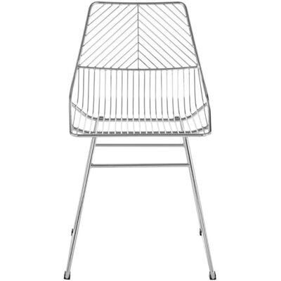 Premier Housewares District Chrome Metal Tapered Wire Chair - Chair Premier Housewares District Chrome Metal Tapered Wire Chair - Chair