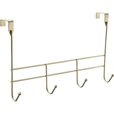 Premier Housewares 4 Haak Champagne Goud Over Deur Hanger - Kapstok voor deur Premier Housewares 4 Haak Champagne Goud Over Deur Hanger - Kapstok voor deur