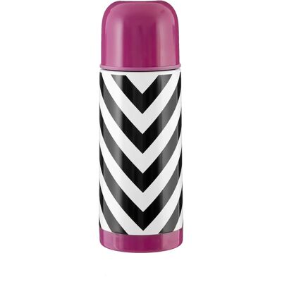 Botella de vacío Chevron de acero inoxidable de Premier Housewares - 350ml Botella de vacío Chevron de acero inoxidable de Premier Housewares - 350ml