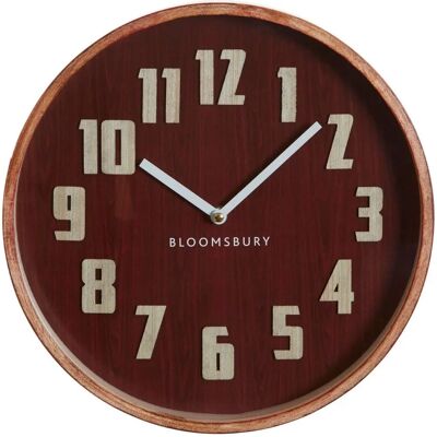 Premier Housewares Red Grain Small Wall Clock - Wall Clock Premier Housewares Red Grain Small Wall Clock - Wall Clock