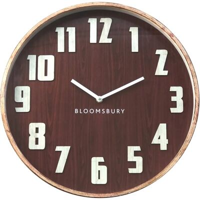 Premier Housewares Red Grain Large Wall Clock - Wall Clock Premier Housewares Red Grain Large Wall Clock - Wall Clock